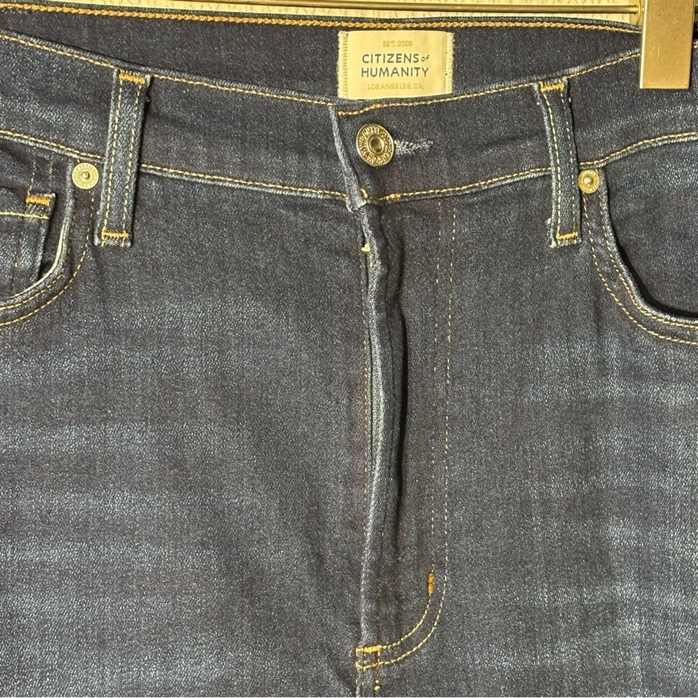 CITIZENS OF HUMANITY Sz 29 Premium Vintage Caia Dark Blue Straight-Leg Jeans - Picture 3 of 12